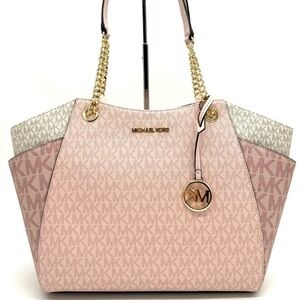 Michael Kors Large Jet Set Travel Chain Shoulder Bag Powder Blush Multi